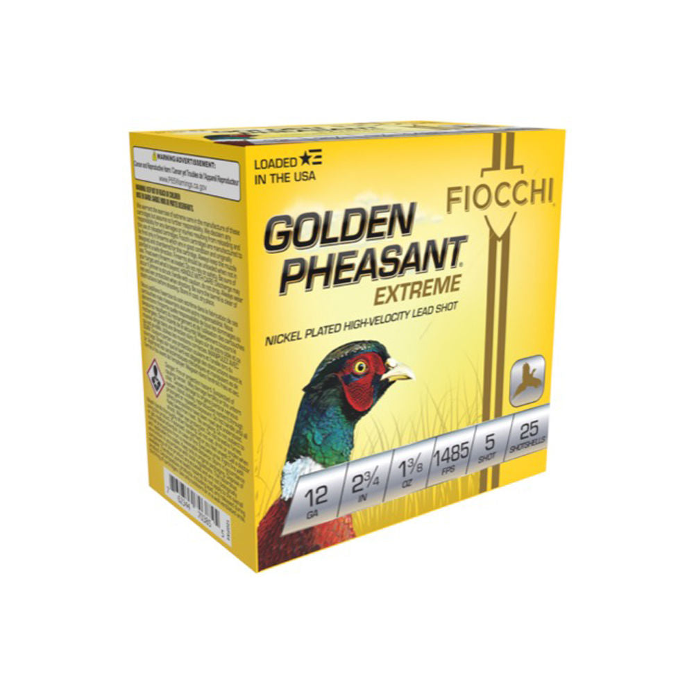 Fiocchi 12GPX5 Golden Pheasant Extrema 12 Gauge 2-3/4 1-3/8oz #5 1485 fps