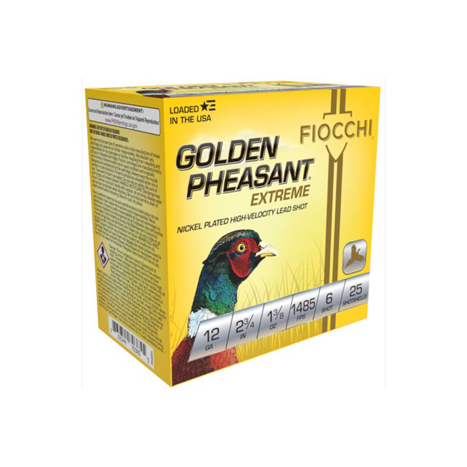 Fiocchi 12GPX6 Golden Pheasant Extrema 12 Gauge 2-3/4 1-3/8oz #6 1485 fps