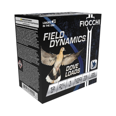 Fiocchi 12GT75 Field Dynamics Dove & Quail 12 Gauge 2-3/4 1oz #7.5 1250 fps