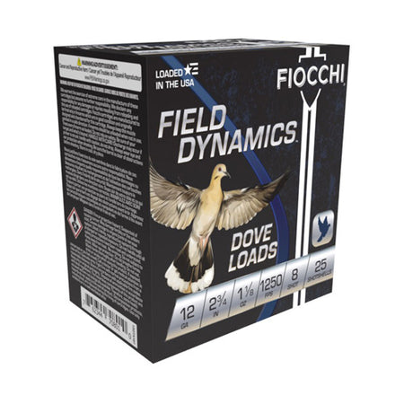 Fiocchi 12GTX188 Field Dynamics Dove & Quail 12 Gauge 2-3/4 1-1/8oz #8 1250 fps