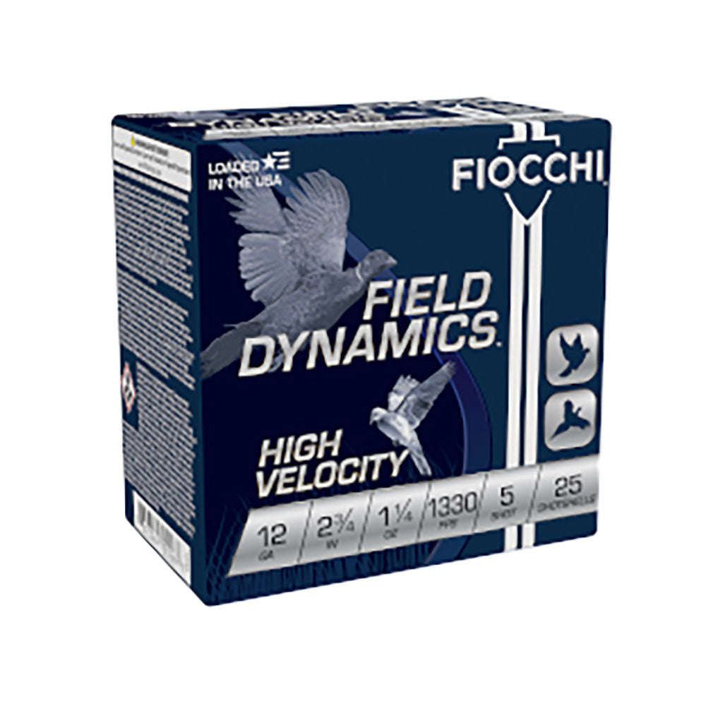 Fiocchi XN12HV5 Field Dynamics High Velocity 12 Gauge 2-3/4 1-1/4oz #5 1330 fps