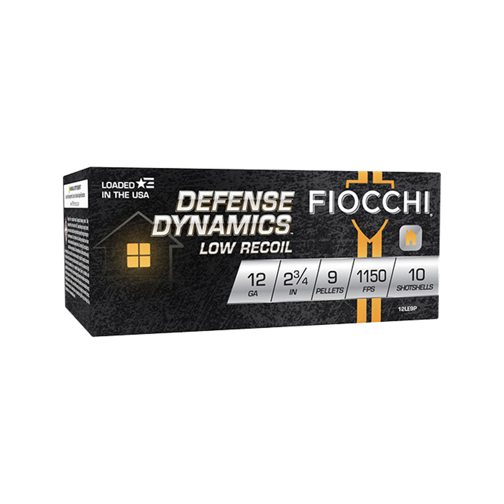 Fiocchi 12LE9P Defense Dynamics Low Recoil 12 Gauge 2-3/4  #1 Buck 1150 fps