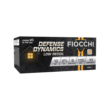 Fiocchi 12LE9P Defense Dynamics Low Recoil 12 Gauge 2-3/4  #1 Buck 1150 fps