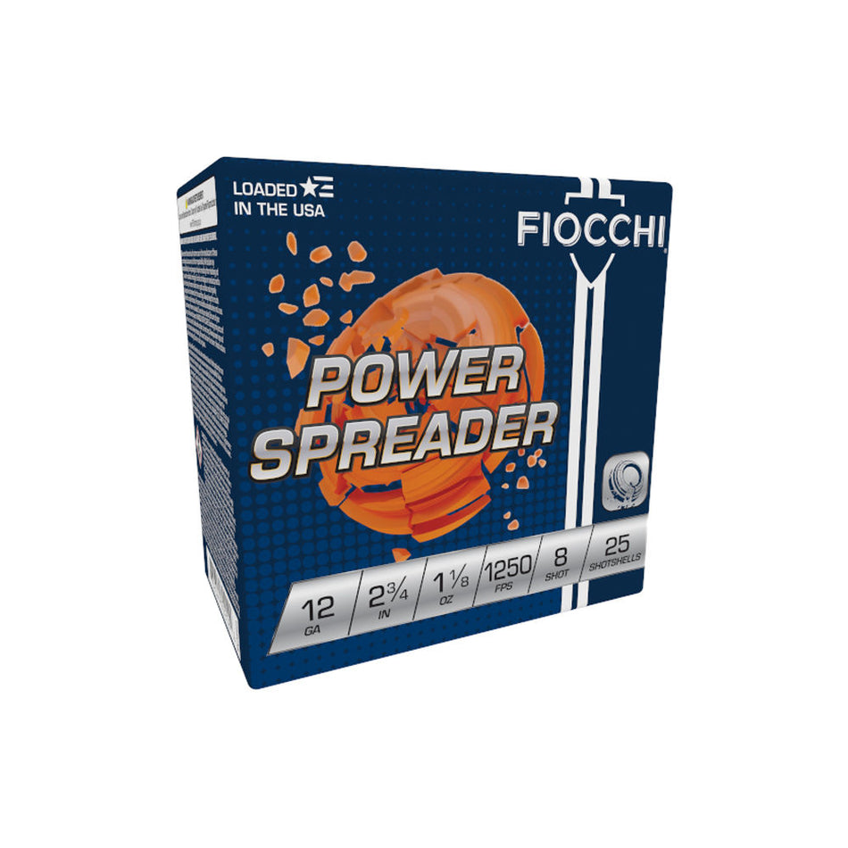 Fiocchi 12SSCX8 Exacta Target Power Spreader 12 Gauge 2-3/4 1-1/8oz #8 1250 fps