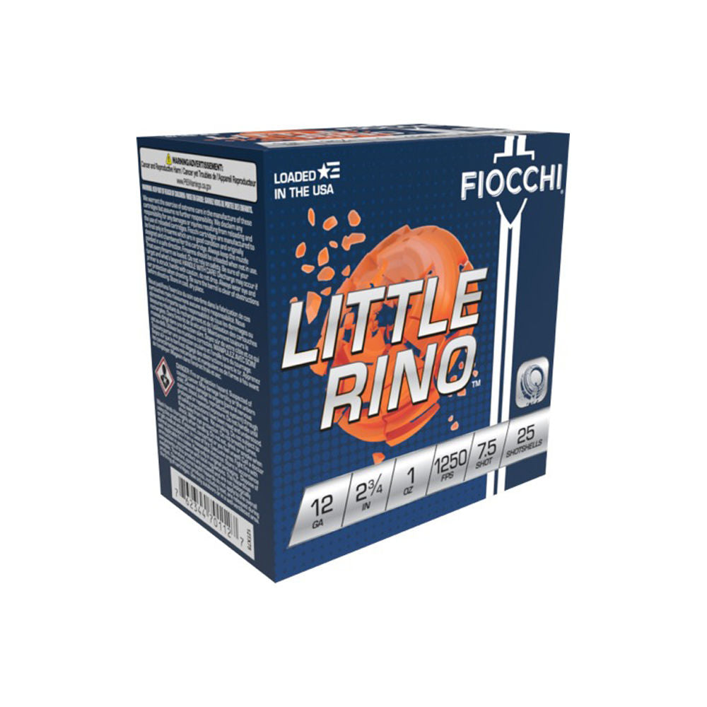 Fiocchi 12TX75 Exacta Target Little Rino 12 Gauge 2-3/4 1oz #7.5 1250 fps