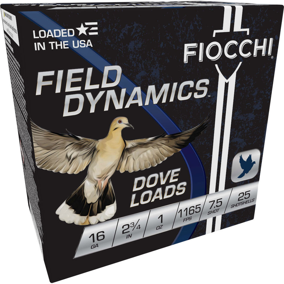 Fiocchi 16 Gauge 16GT75 Field Dynamics Dove & Quail 2.75" 1oz 7.5 Shot