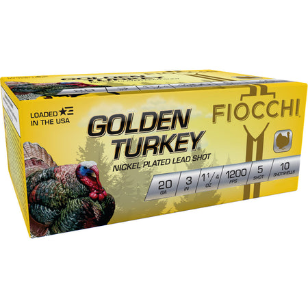 Fiocchi Golden Turkey Hunting Shotgun Ammo 20 Gauge 3 in 1-1/4 oz #5