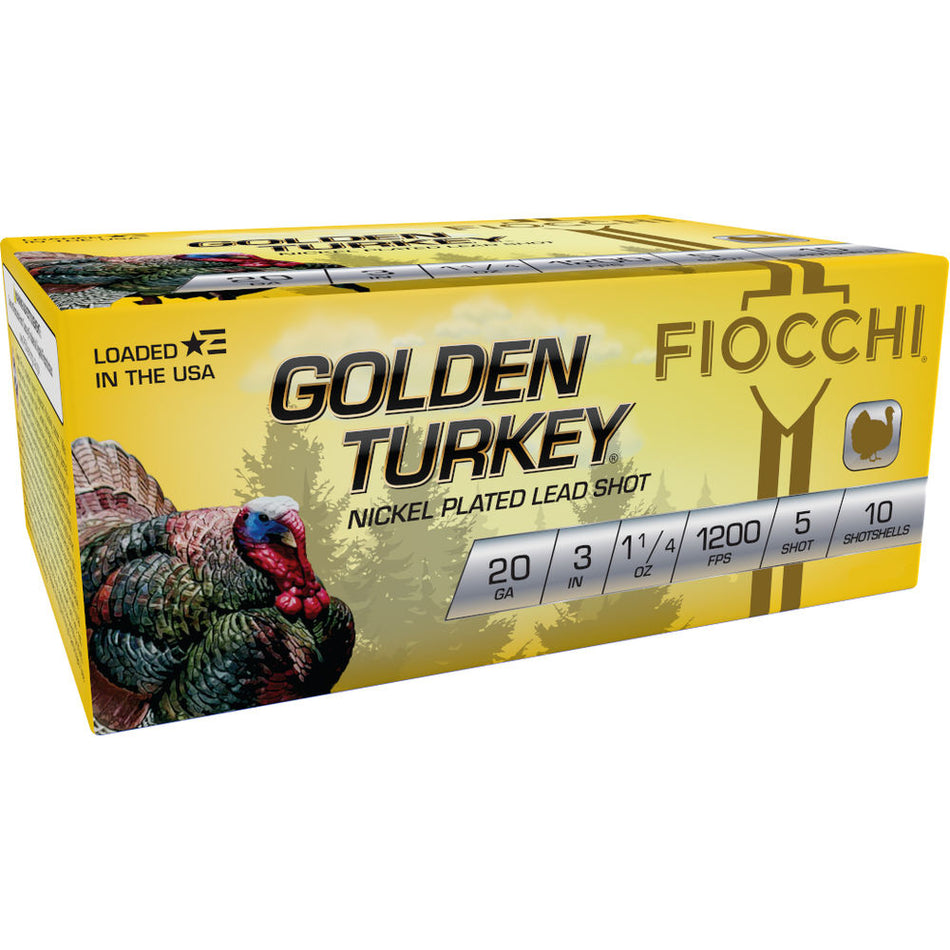 Fiocchi Golden Turkey Hunting Shotgun Ammo 20 Gauge 3 in 1-1/4 oz #5