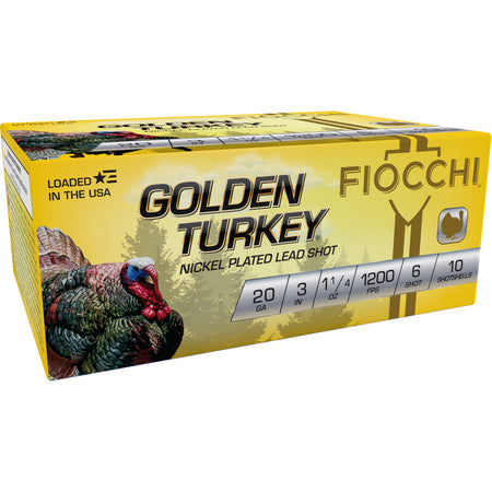 Fiocchi Golden Turkey Hunting Shotgun Ammo 20 Gauge 3 in 1-1/4 oz #6