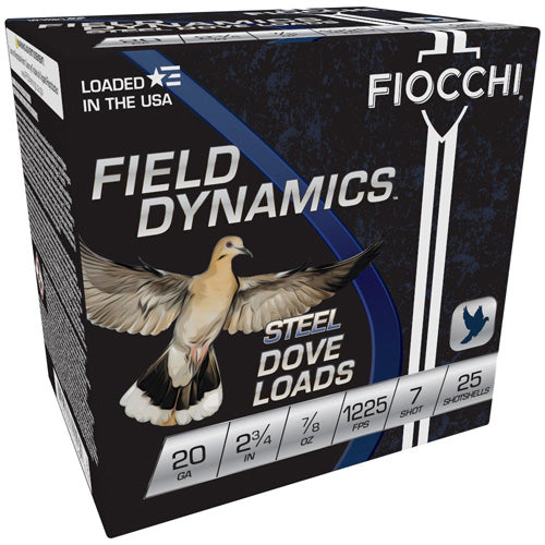 Fiocchi Field Dynamics Dove & Quail Shotgun Ammo 20 Gauge 2.75 in 7/8 oz #7