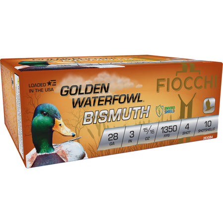 Fiocchi 283GB4 Golden Waterfowl Bismuth 28 Gauge 3 15/16oz #4 1350 fps
