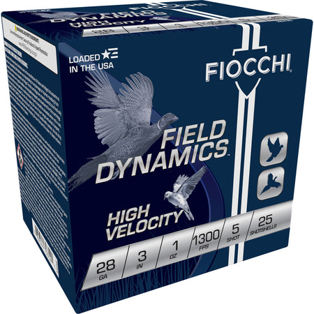 Fiocchi 283HV5 Field Dynamics High Velocity 28 Gauge 3 1oz #5 1300 fps