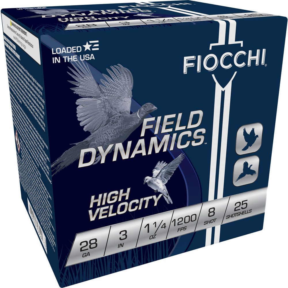 Fiocchi 283HV8 Field Dynamics High Velocity 28 Gauge 3" 1oz 8 Shot