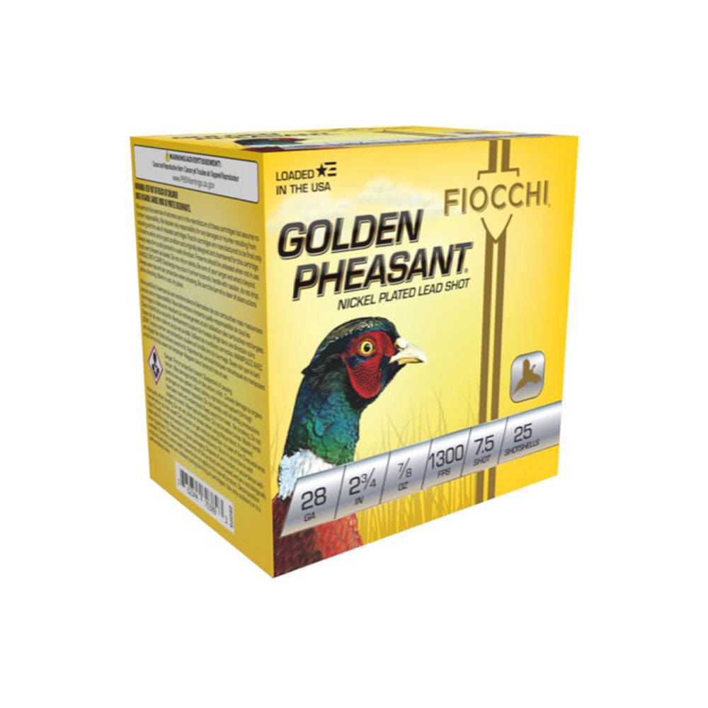 Fiocchi 28GP75 Golden Pheasant Extrema 28 Gauge 2-3/4 7/8oz #7.5 1300 fps
