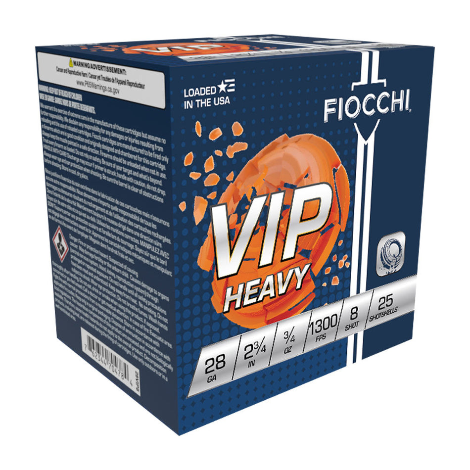 Fiocchi 28VIPH8 Exacta Target VIP Heavy 28 Gauge 2-3/4 3/4oz #8 1300 fps