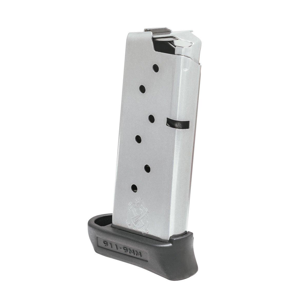 Springfield 911 Factory Magazine 9mm Luger 7rd Stainless w/ Pinky Extension