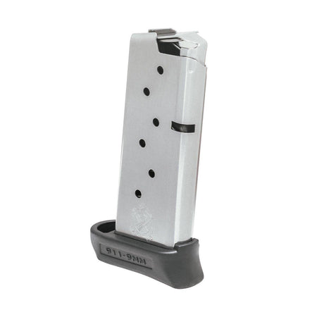 Springfield 911 Factory Magazine 9mm Luger 7rd Stainless w/ Pinky Extension