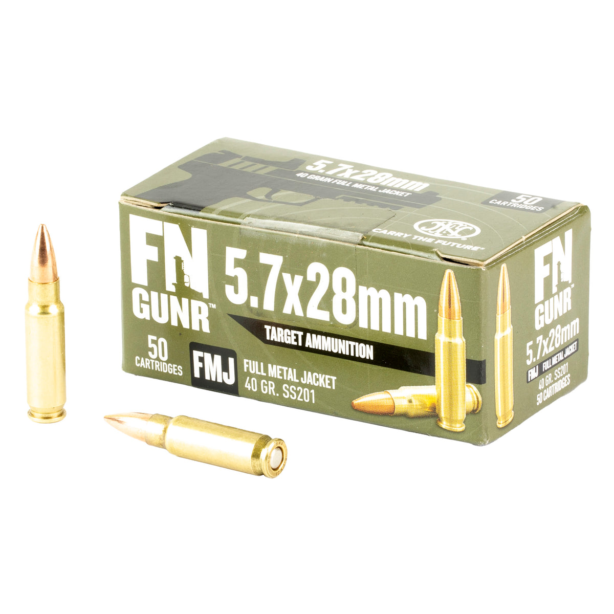 FN Gunner Target Full Metal Jacket 40 Grain 5.7x28mm FN 1700 fps