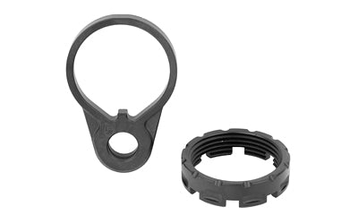 Fortis Billet Aluminum Castle Nut with QD End Plate for AR-15 and AR-308, Black