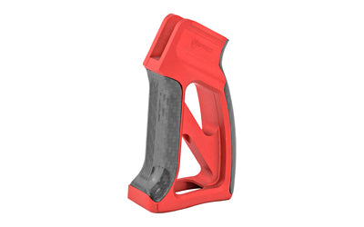 Fortis Torque Lightweight AR Grip with Carbon Fiber Front and Back Strap, Red