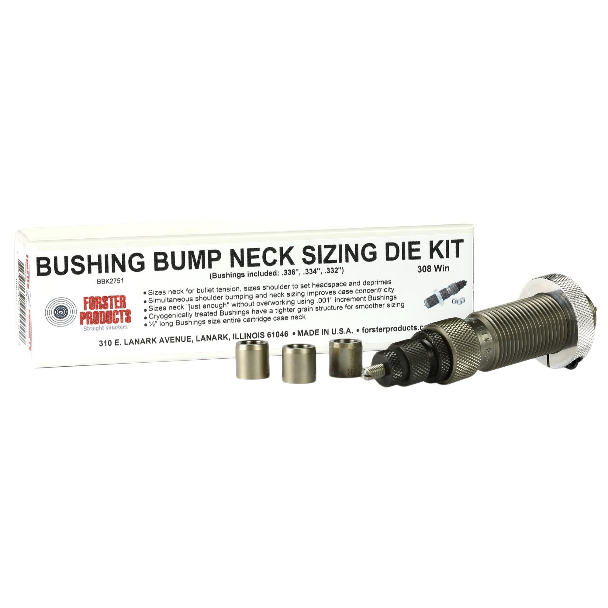 Forster Bushing Bump Kit for 6x47 Lapua Reloading
