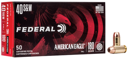 Federal AE40R1 American Eagle 40 S&W 180 gr Full Metal Jacket (FMJ)