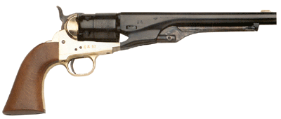 Traditions 1860 Army Black Powder .44 Caliber Brass Frame 8 In Blued Round Barrel Walnut Grip 6-Shot