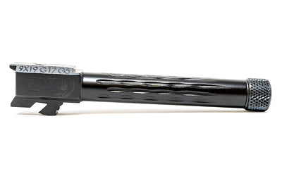 Faxon Match Series Glock 17 Gen 5 9mm Flame Fluted Drop-In Barrel, Threaded 1/2x28, Black Nitride Finish GB910N175LGQ-T