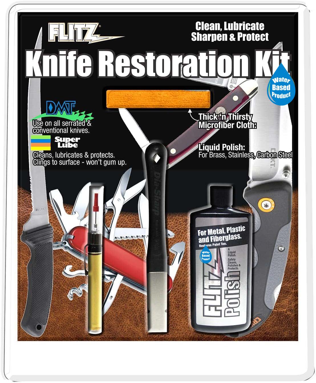 Flitz Complete Knife Restoration Kit with Polish and Sharpener
