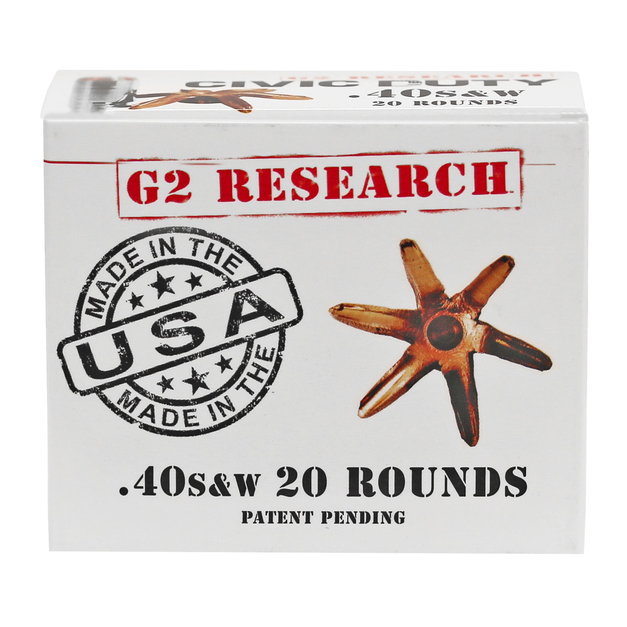 G2 Research Civic Duty .40 S&W 122 grain Copper Expansion Projectile ammunition