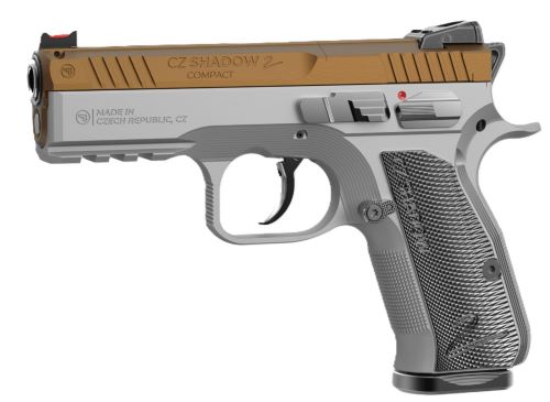 CZ SHADOW 2 COMPACT OR 9MM FS 4" 15RD GOLD SILVER GRIPS