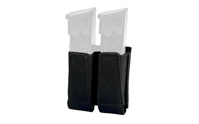 GBRS Group Double Pistol Mag Pouch, Bungee Retention, MOLLE/Belt, Black, GEAR-DPMP-BR-BLK