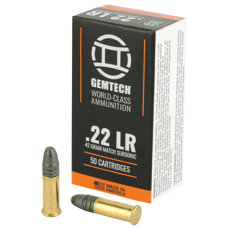 Gemtech Subsonic .22 Long Rifle 42 grain Lead Round Nose ammunition
