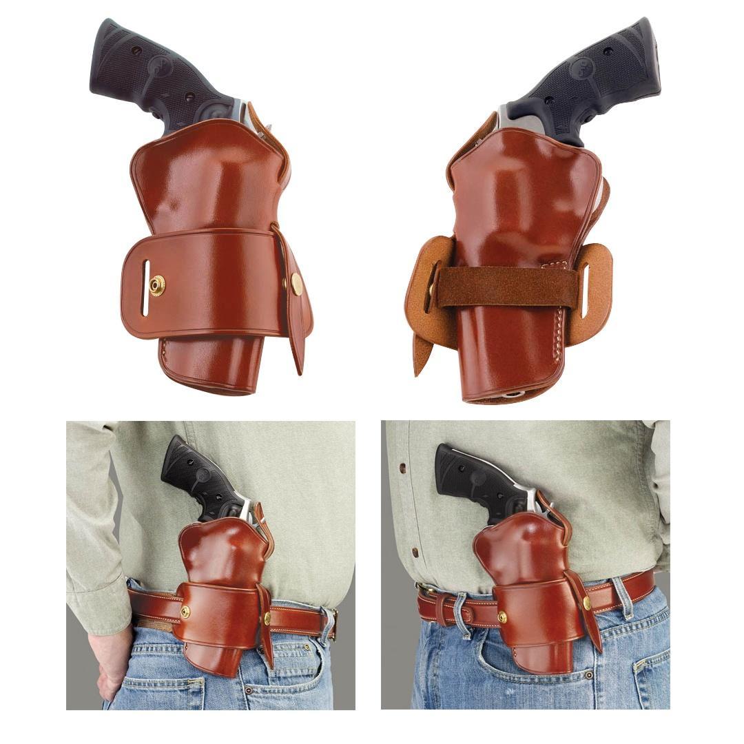 Galco WheelGunner Saddle Leather Ambidextrous Belt Holster S&W N Frame 29/629 4 Inch Tan