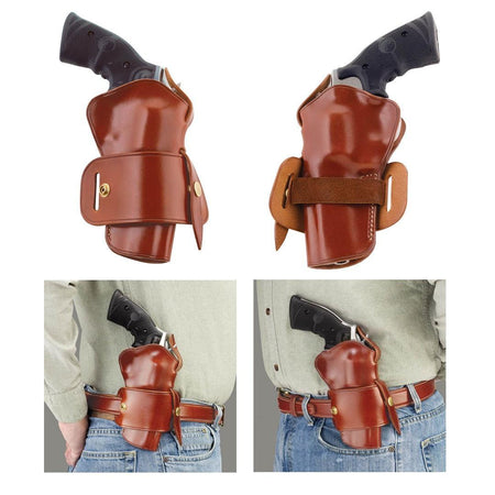 Galco WheelGunner Saddle Leather Ambidextrous Belt Holster S&W N Frame 29/629 4 Inch Tan