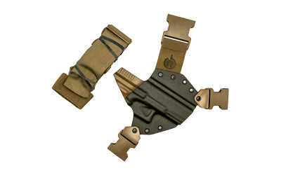 GunfightersINC Kenai Right Hand Chest Holster Glock 17/22 Gray Kydex Shell Coyote Brown Harness KN-G17O-040221