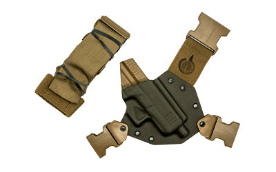 GunfightersINC Kenai Outdoor Chest Holster, Glock 43X MOS, Nylon Harness, Gray Kydex Shell, Right Hand KN-G43X-040221