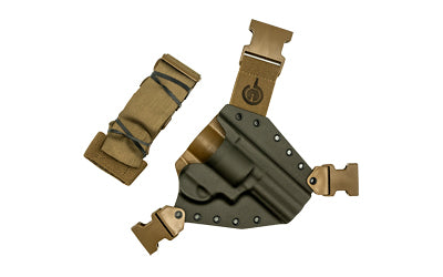 GunfightersINC Kenai Outdoor Chest Holster, Smith & Wesson N-Frame Revolver, Gray Kydex/Coyote Brown Nylon, Right-Hand Draw