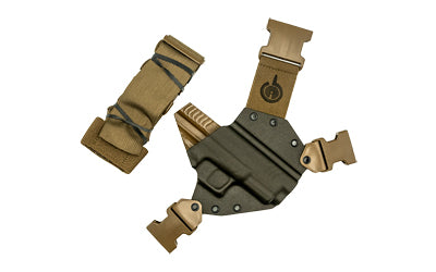 GunfightersINC Kenai Chest Carry Holster, Fits Springfield XDM, Gray Kydex and Coyote Brown Nylon, Right Hand