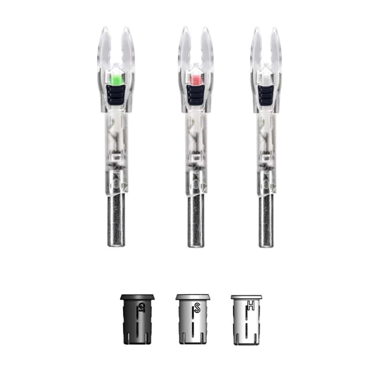 Feradyne Nockturnal Shift Universal Arrow Nock Strobe Red & Green - 2 Pack
