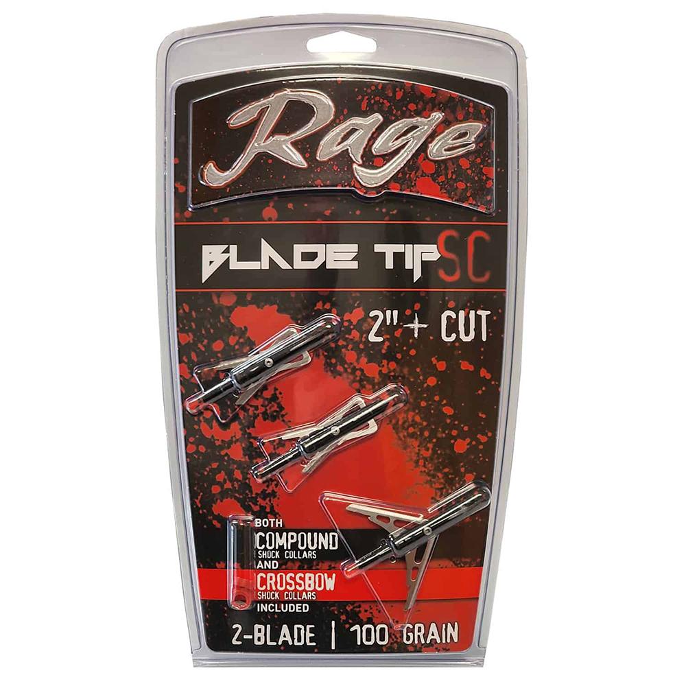 Rage Black Series 2" Shock Collar Broadheads 100 gr 3-Count