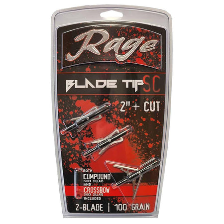 Rage Black Series 2" Shock Collar Broadheads 100 gr 3-Count