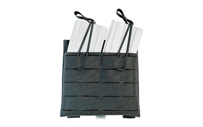 Grey Ghost Gear AR-15 Double Magazine Pouch Black, Open-Top with Bungee Retention, MOLLE Compatible, Includes 2 MALICE Clips 1086-2