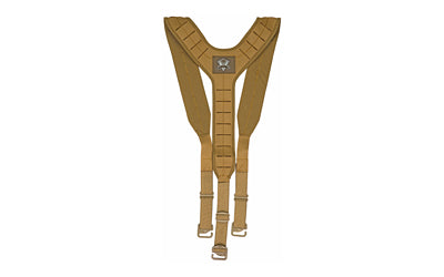 Grey Ghost Gear UGF Battle Belt 3 Point Suspender System Coyote, Laminate Nylon, Low IR Dye, MOLLE Compatible, Water Resistant 9037-14