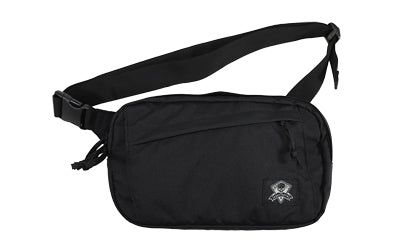 Grey Ghost Gear Matte Black Nylon Crossbody Carry Bag, Dual Zipper Rain Guard CC Pocket, Breathable Air Mesh Back, EDC GTG5942-2