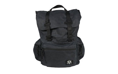 Grey Ghost Gear Drifter Waxed Canvas Backpack Black, 1820 Cu In, Drawstring Main Compartment, G Hook Straps, Key Keeper GTG5943-BLK