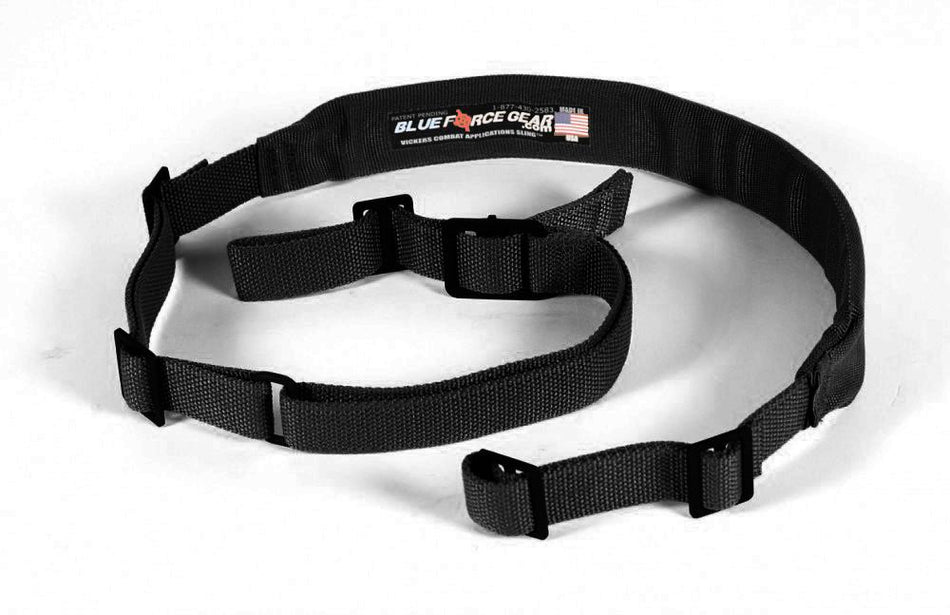 Blue Force Gear Vickers Padded Two-Point Sling with Acetal Hardware in Black
