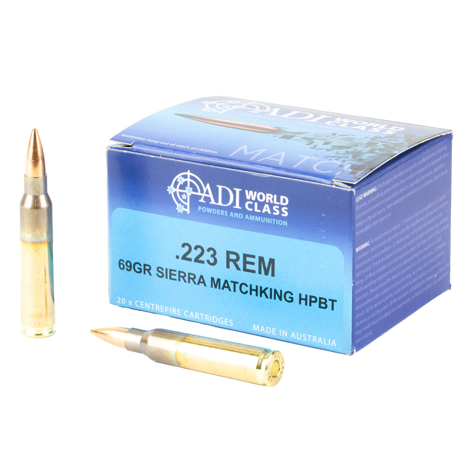 ADI .223 Remington 69gr Hollow Point Boat Tail Match