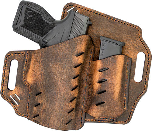 VersaCarry Guardian Flex Vent OWB Right Hand Holster and Mag Pouch Size 1 Dist Brown