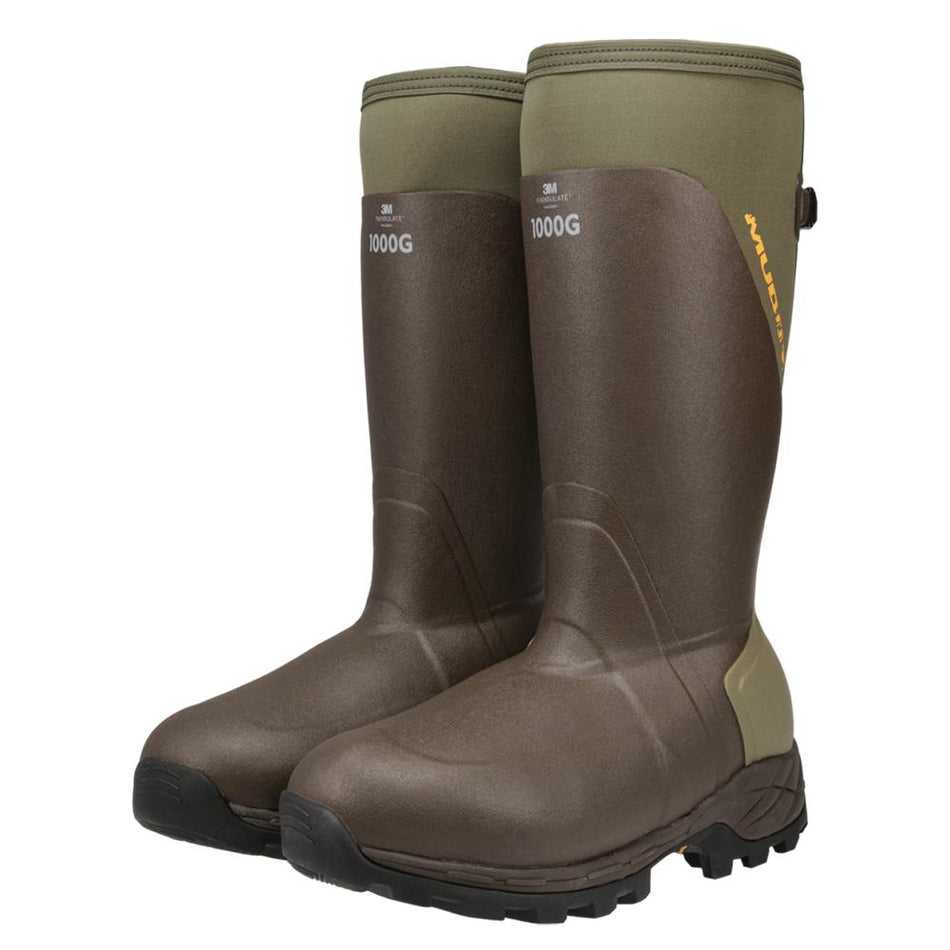 Muddy DV8 17" Neoprene Rubber Insulated Boots 1000G Clay Size 12D